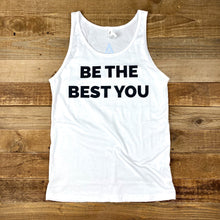 Load image into Gallery viewer, Unisex Be The Best You Jersey Tank // White
