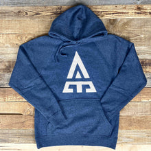 Load image into Gallery viewer, Unisex White Logo Hoodie // Midnight Navy
